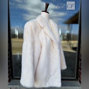 10/12 Genuine Pearl White Mink Fur Jacket Real Fur Genuine Fur Yudofsky’s